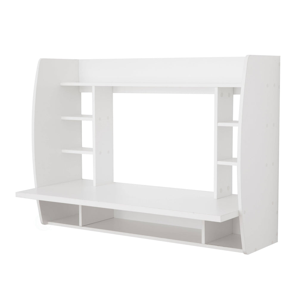 Wall-Mounted Laptop Desk with Shelves L36426