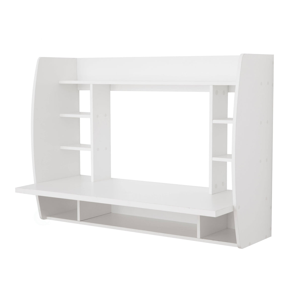 Wall-Mounted Laptop Desk with Shelves L36426