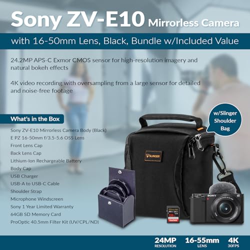Black APS-C Mirrorless Interchangeable Lens Vlogging Camera with 16-50mm Lens V234723