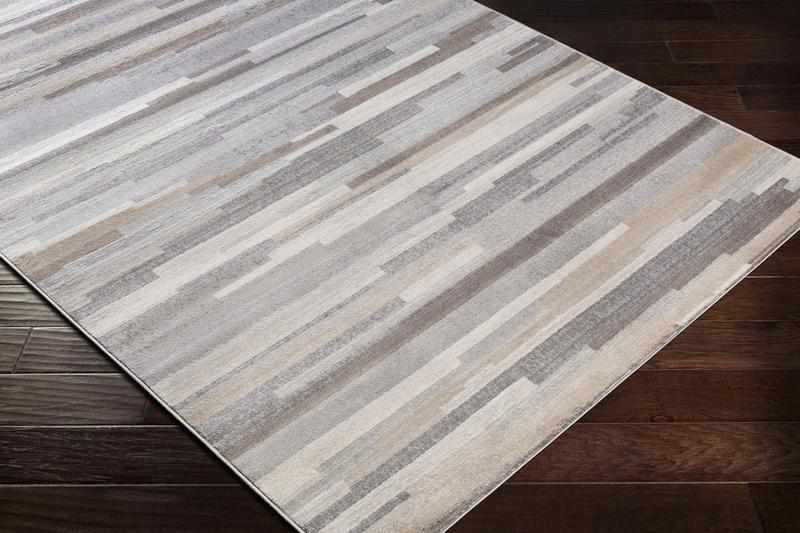 6x9 Gray Tan White Area Rug X775214