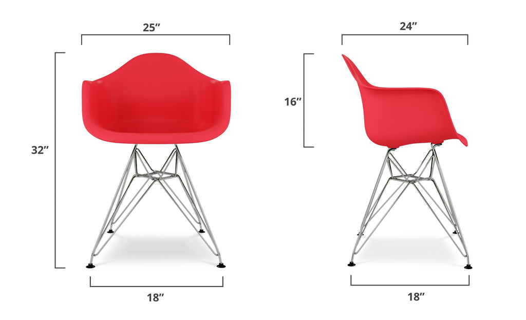 Red Mid Century Modern Armchair I71087