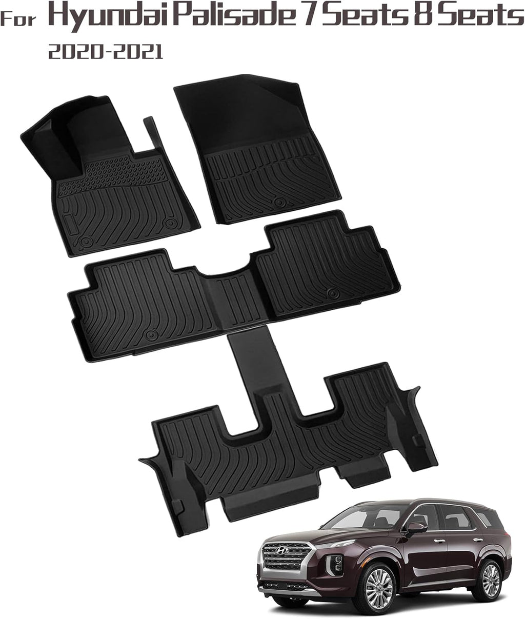 Heavy Duty Black Trunk Floor Mats for Hyundai Palisade 2020-2021 N589