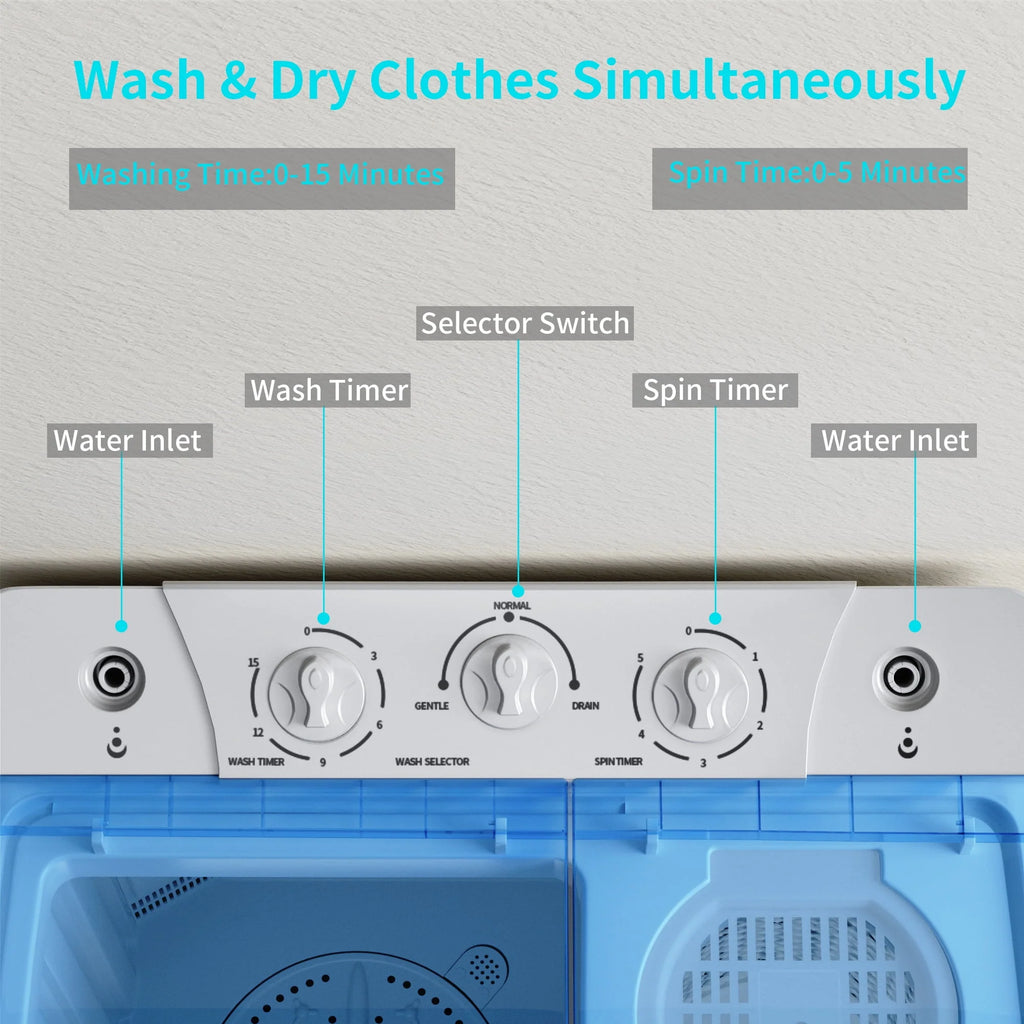 2.33 cu.ft. Twin Tub Portable Washer & Dryer Combo T3037