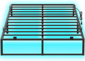14 Inch Queen Size Metal Platform Bed Frame with Charging Station and LED Lights U4870