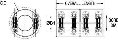 Coupling, Two Piece, Bore Dia 10 mm K9052