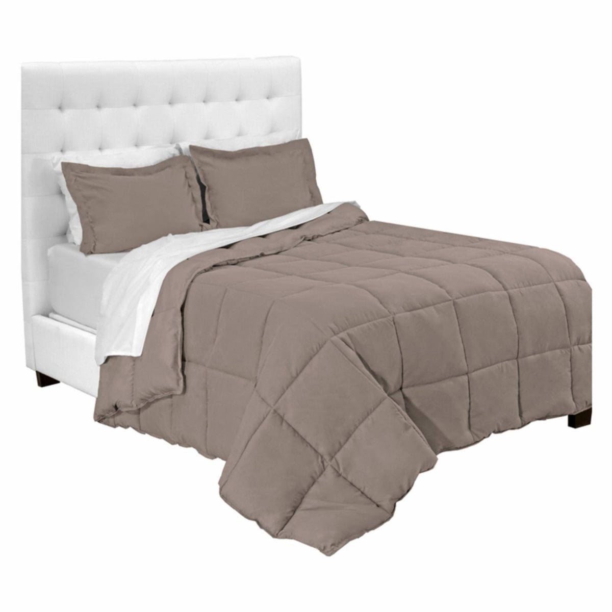 White Split California King Microfiber Bed in A Bag W747234