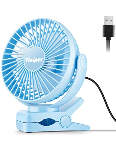6 inch Rechargeable Clip on Fan, 5000mah Battery Desk Fan, 360° Rotation, 3 Speeds, Black N88846