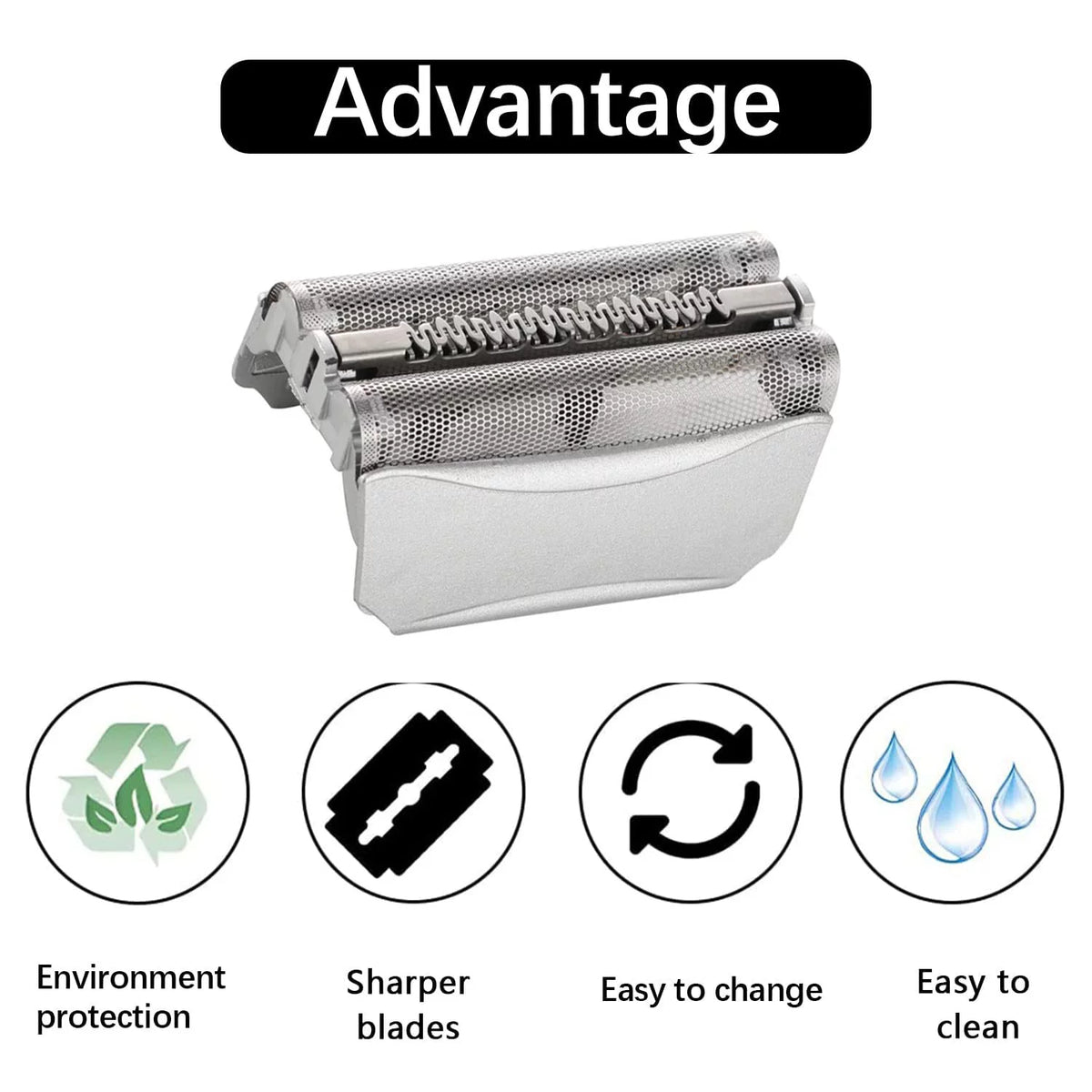 Silver Replacement Shaver Foil and Cutter Cassette D7912