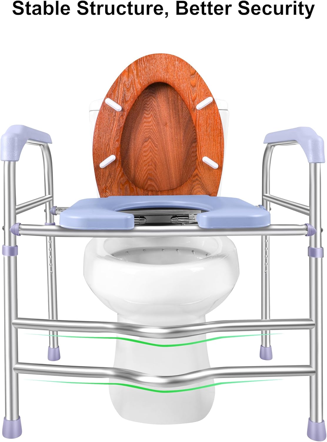Raised Toilet Seat with Handles 400lbs, Adjustable Height D942