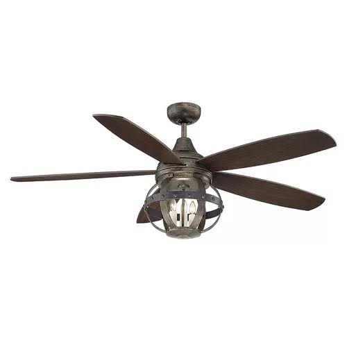 52x22 Caged Ceiling Fan with Remote Control and Light Kit R91571
