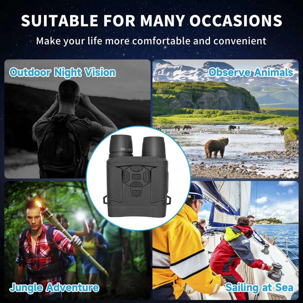 Night Vision Binoculars with 32GB SD Card 36MP 4K 5x Zoom X266