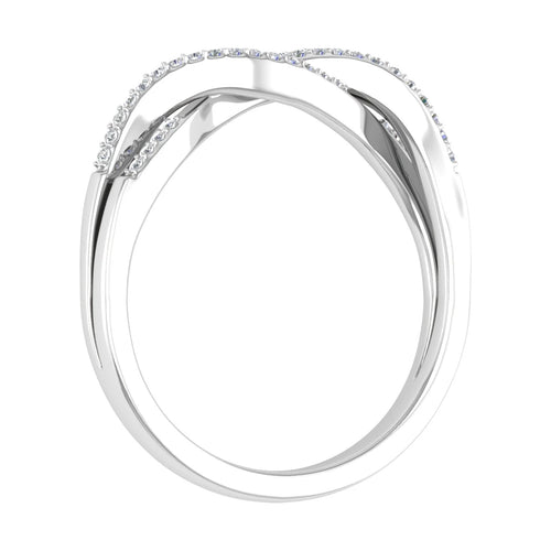 10K White Gold Diamond Twisted Wedding Band Ring I54623