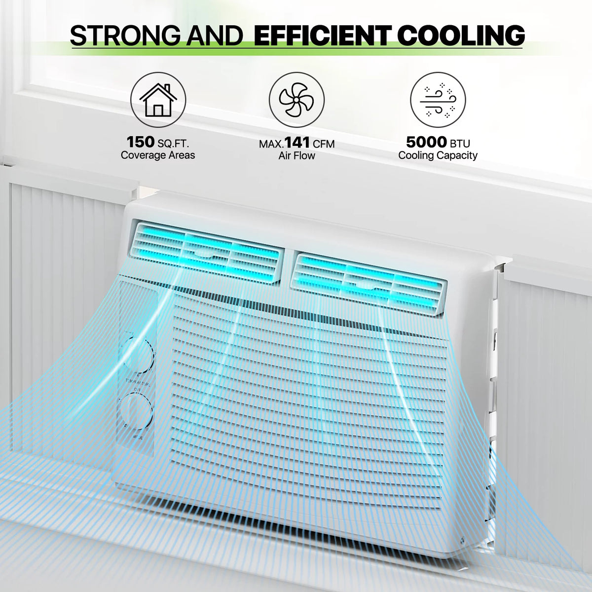 5,000 BTU 115V Window Air Conditioner with Multi-Speed Fan, White X6908