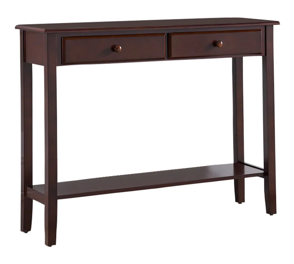 Wood Console Entryway Table with 2 Drawers & Lower Shelf U225