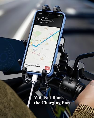 Motorcycle Phone Holder with Vibration Dampener Anti-Theft Handlebar Mount Q5272