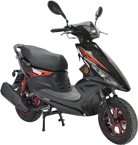 150cc Gas Moped Scooter with 10 inches Aluminum Wheels Black D7104