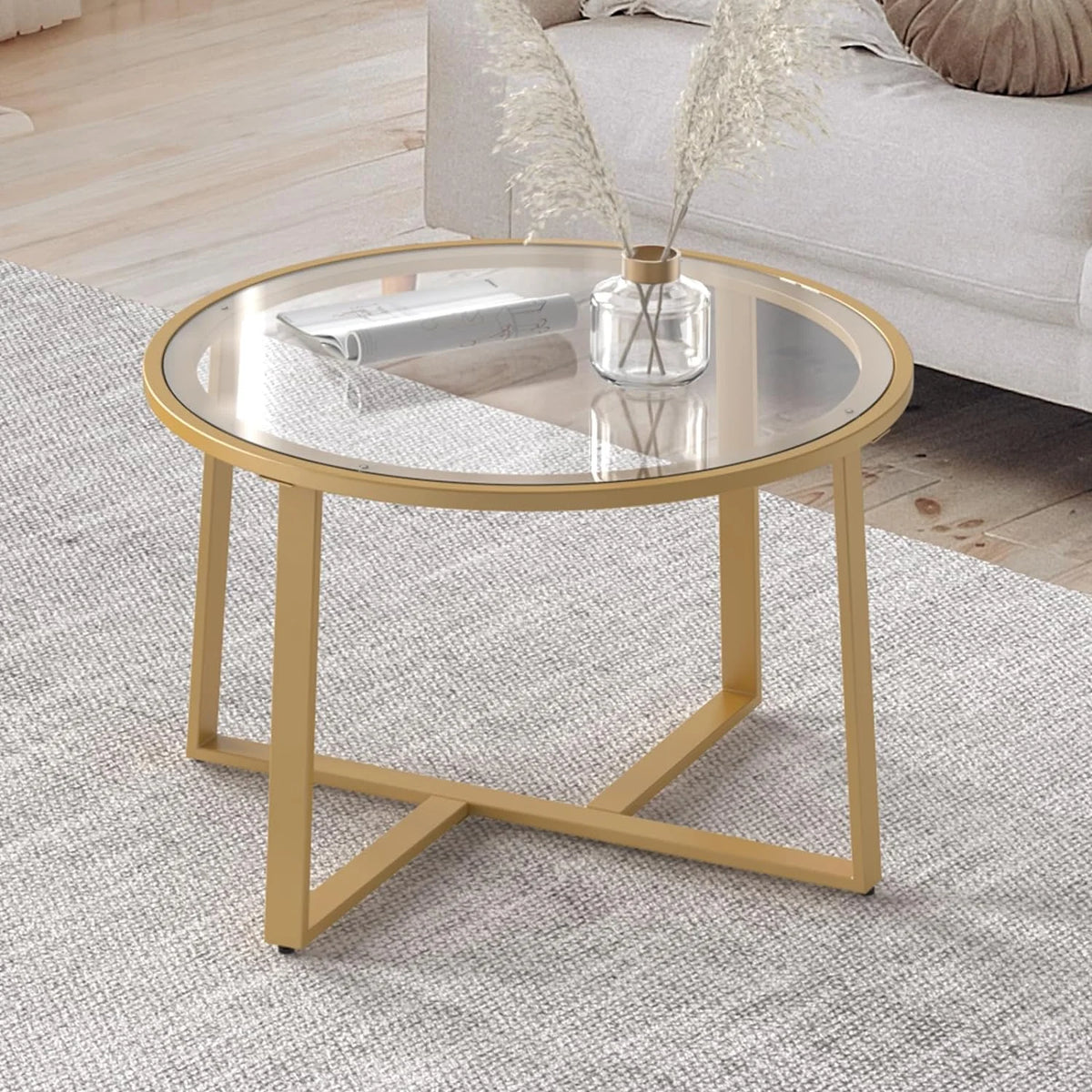 Round Glass Coffee Table H2448