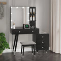 Black Vanity Table with Lighted Mirror O482