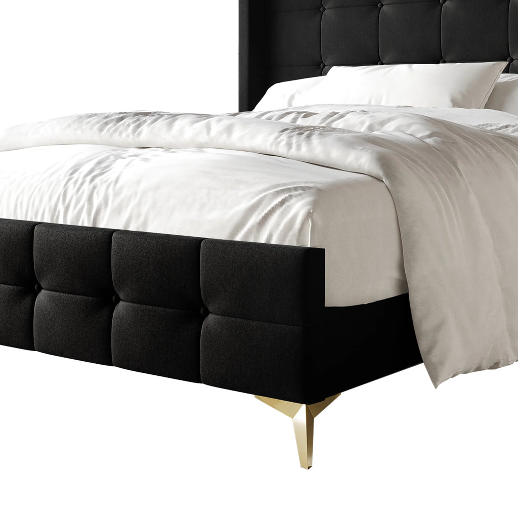 Twin Size Velvet Upholstered Bed P386