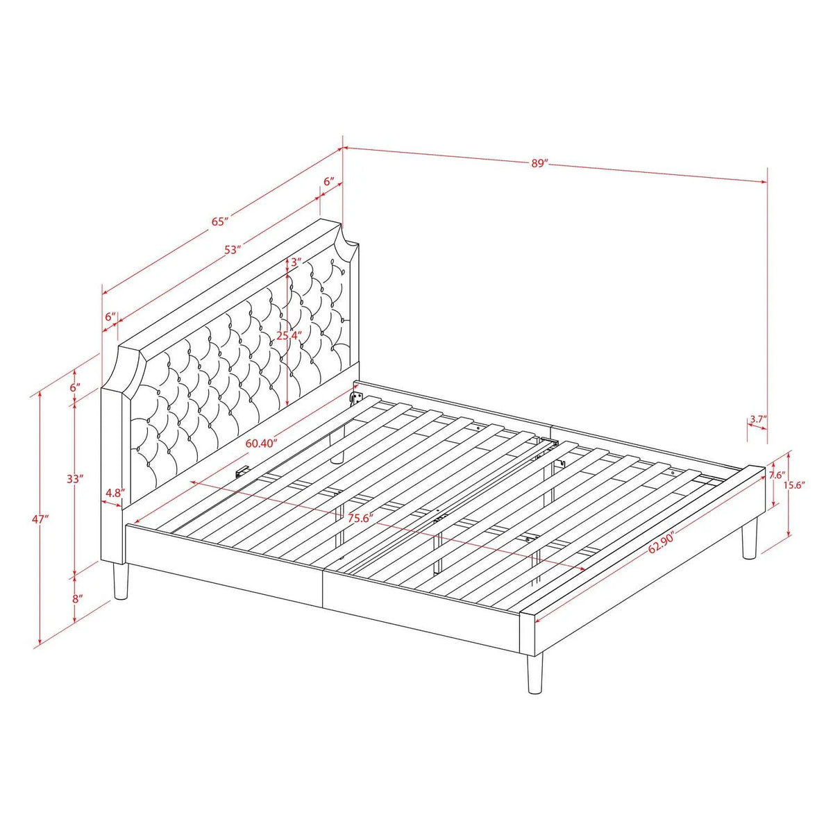 3-Piece Wood Queen Bedroom Set U47503