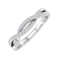 10K White Gold Diamond Twisted Wedding Band Ring I54623