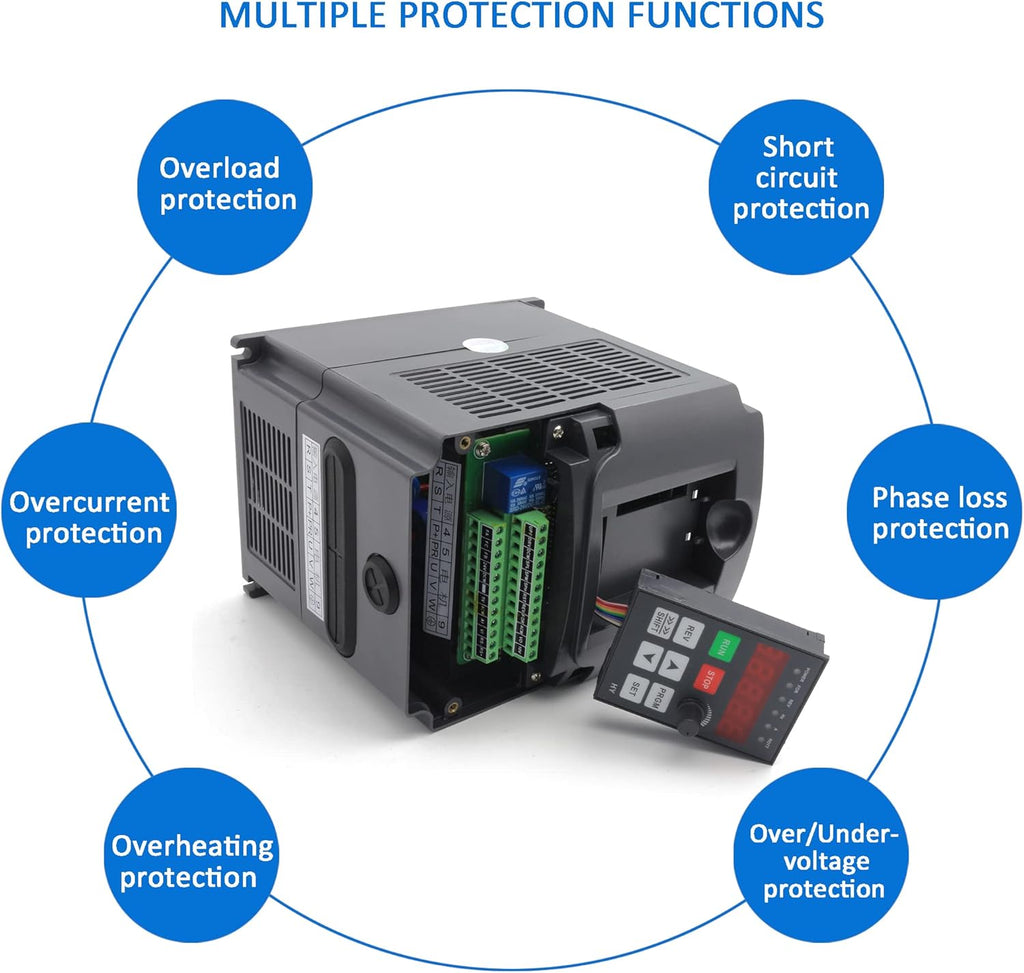 2.2KW 220V VFD Drive Inverter Frequency Converter Single Phase Input 3 Phase Output U246036