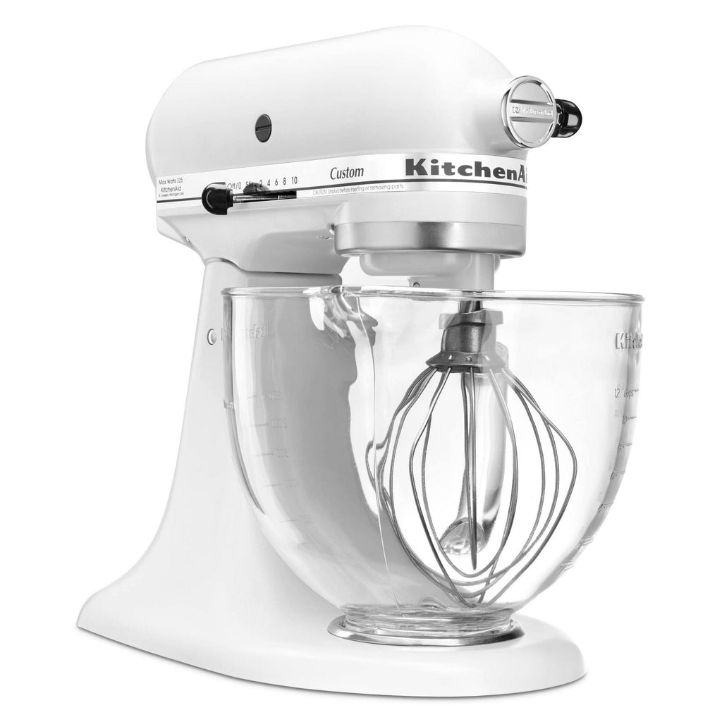 5-Quart Stand Mixer Glass Bowl Matte White B696