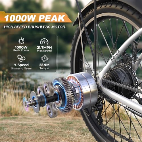 26" 1000W Peak Electric Bicycle with 48V 374.4WH Removable Battery H156