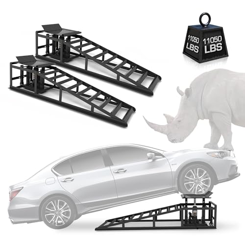 Black Heavy Duty Steel Car Ramps 2 Pack T200