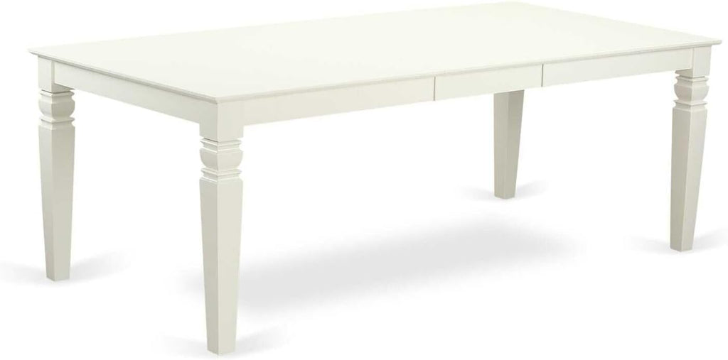 9 Piece Dining Set with Rectangle Kitchen Table and 8 Padded Chairs, Linen White M564302