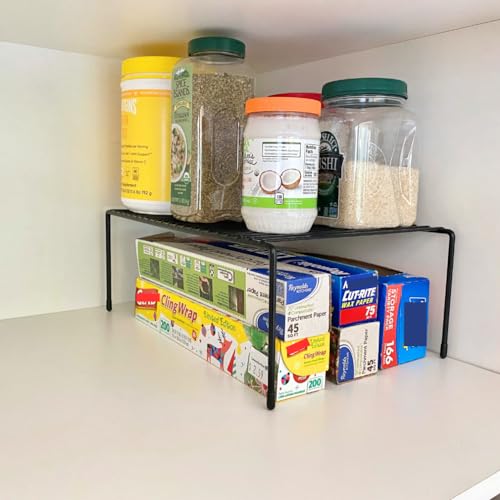 Black 2 Pack Metal Shelf Risers O27731