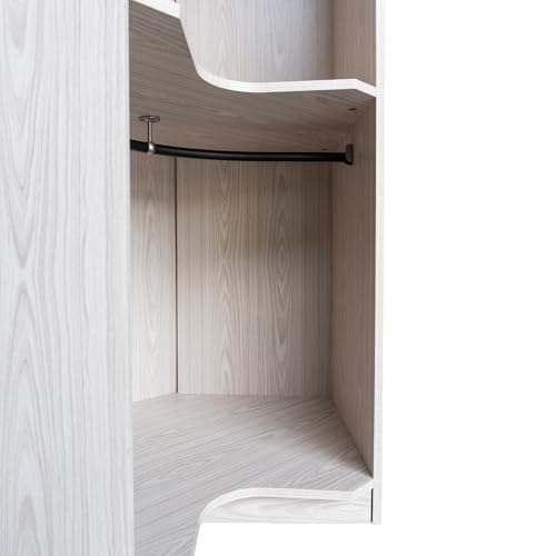Gray Corner Wood Wardrobe E51395