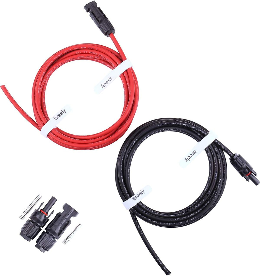 50 Feet 10AWG Solar Extension Cable with Female and Male Connector B8778