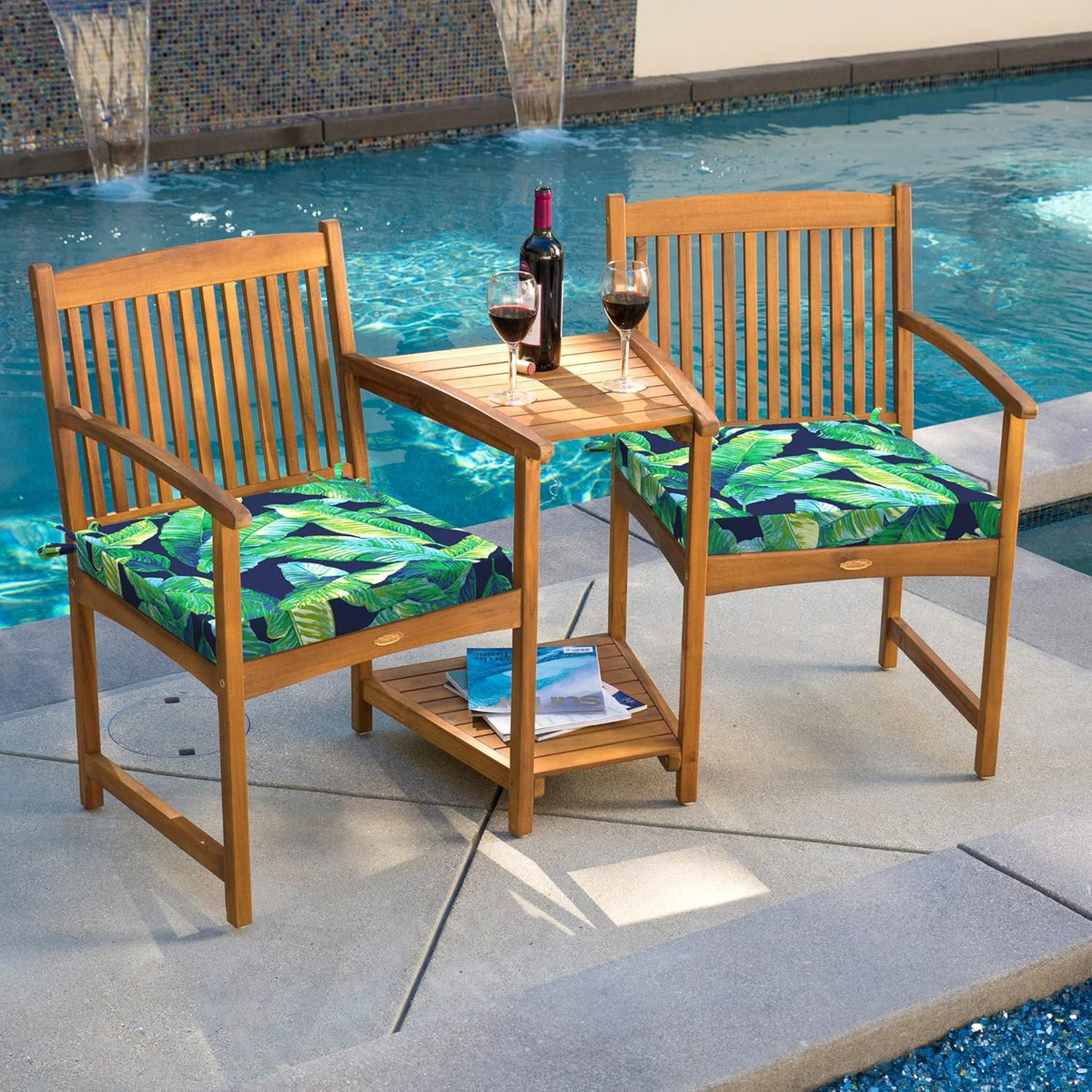 Blue Palms Square Outdoor Chair Pad Set of 2 K46443
