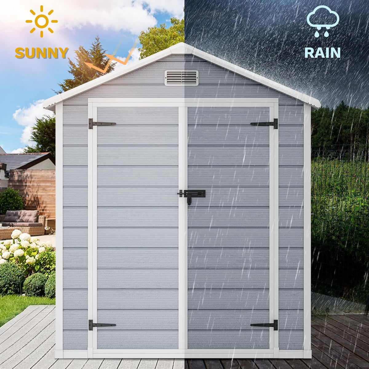 6.2x3.4 FT Resin Storage Shed with Lockable Door A994020