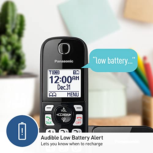 Black Cordless Phone System with 3 Handset S910748