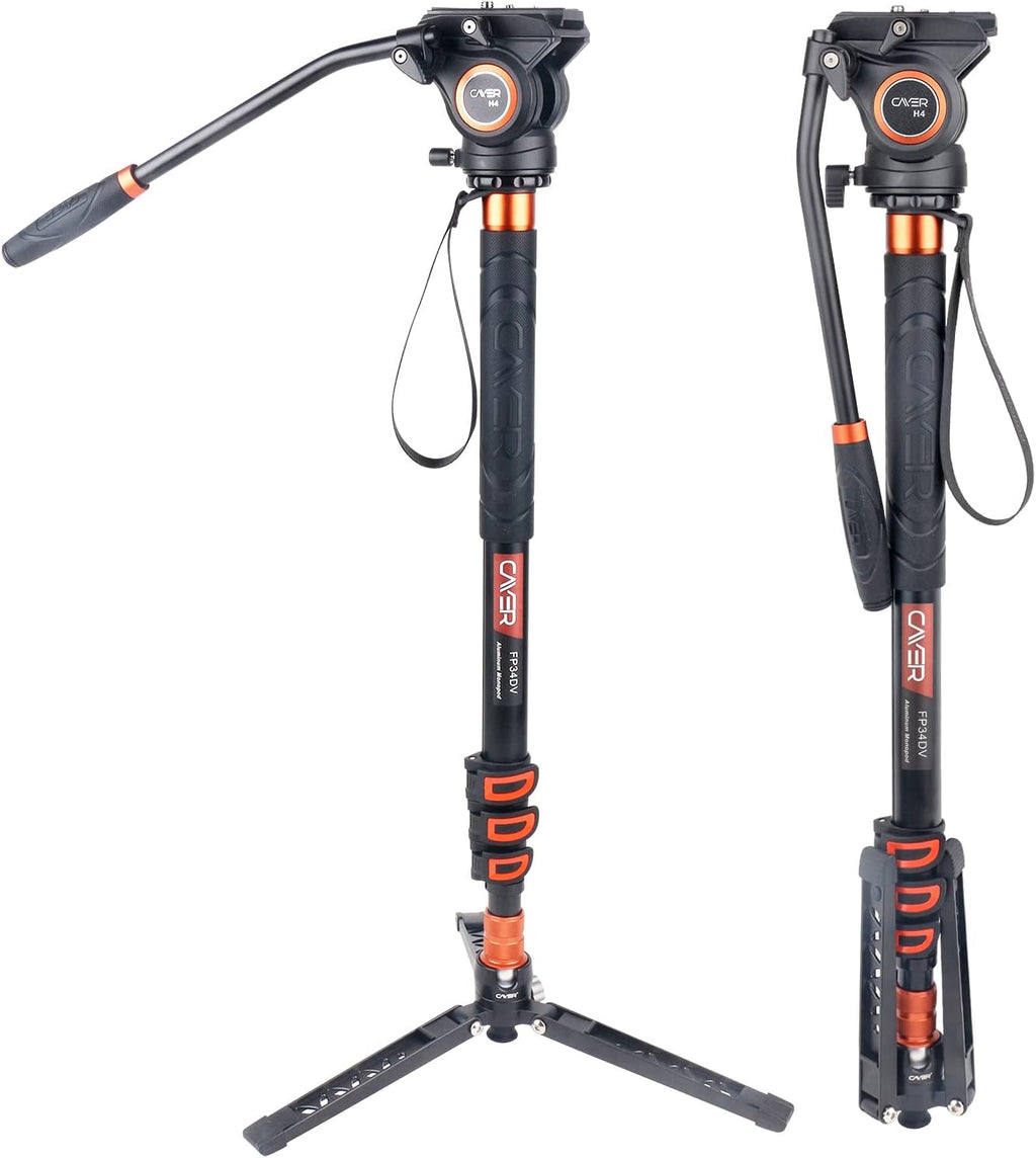 71 inch Lightweight Aluminum Monopod with Pan Tilt Fluid Head and Tripod Base W411