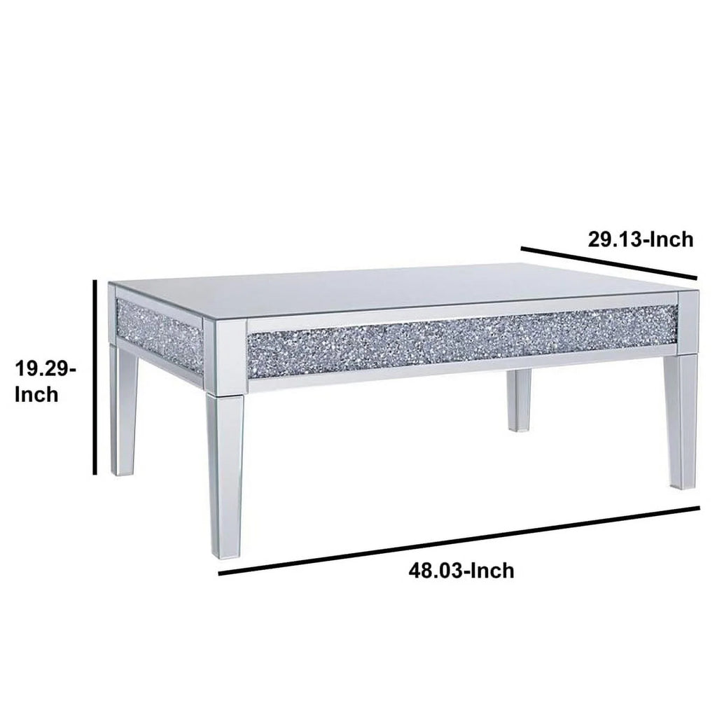 Light Blue Fabric Upholstered Wooden Storage Ottoman T87478