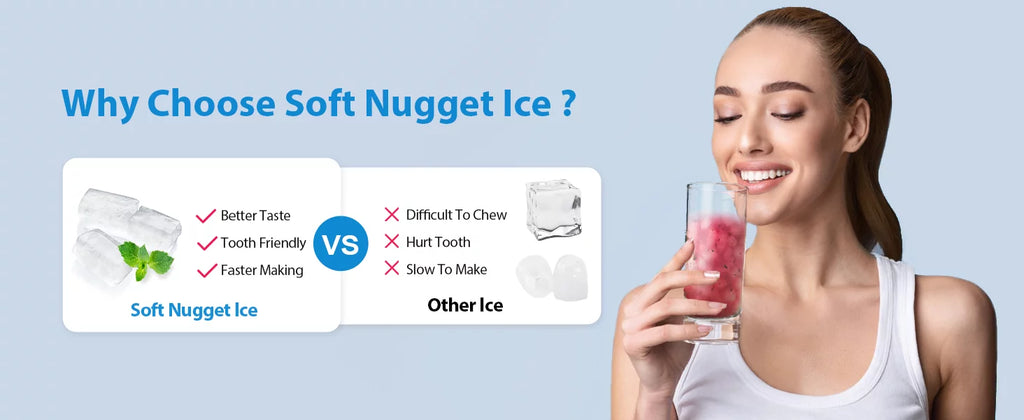 Nugget Ice Maker Countertop, 55 lbs/Day, Self-Cleaning, Stainless Steel Z45262