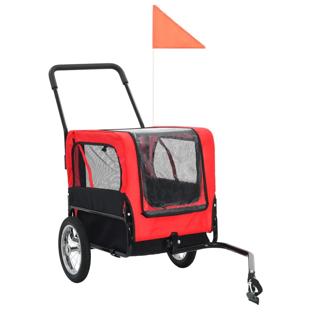 Red and Black Pet Bike Trailer Jogging Stroller E3397