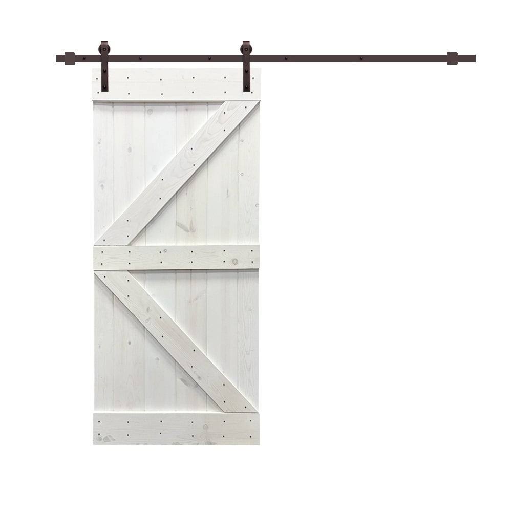 Ocean Blue Stained Wood Interior Sliding Barn Door with Hardware Kit Z5790