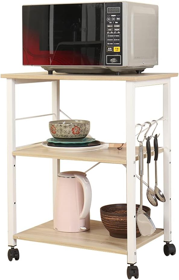 3-Tier Microwave Cart Stand with Storage Shelf U9406