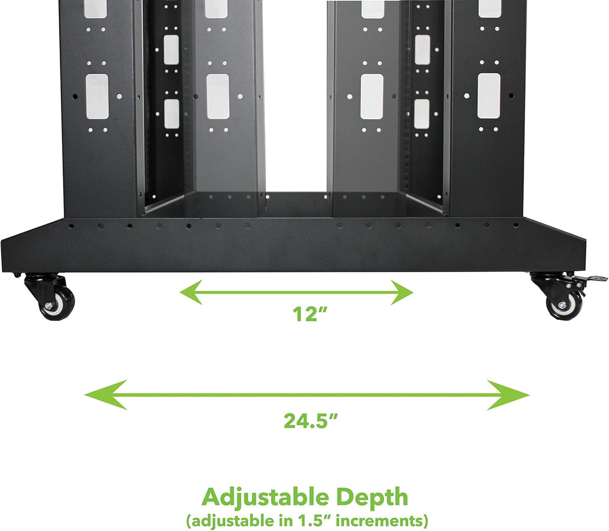 22U 4-Post Open Frame Server Network Rack with Casters Black A261474