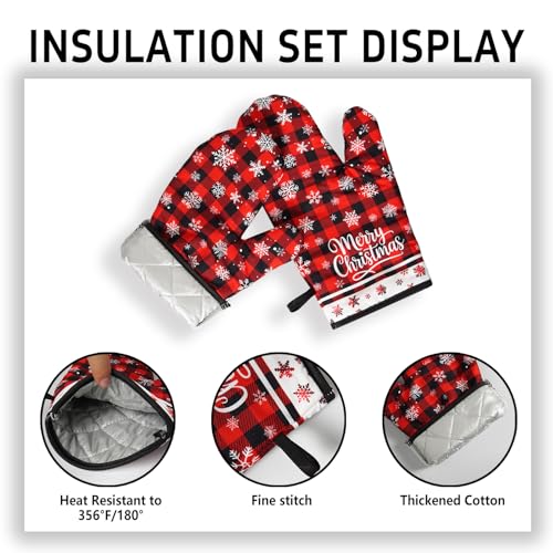 Christmas Oven Mitts and Pot Holders Sets of 2 Heat Resistant T5830