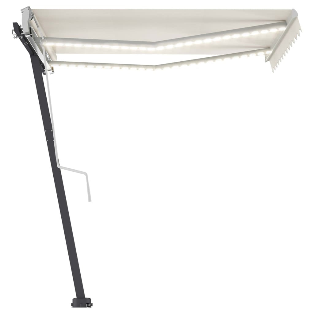 Cream Retractable Awning with LED X526504
