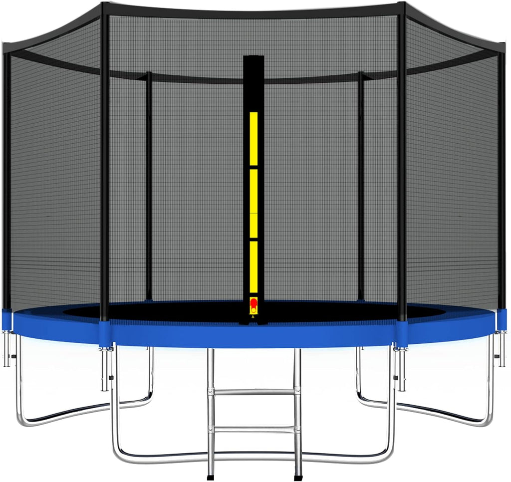 ASTM Certificated Trampoline with Safety Enclosure Net & Spring Pad Waterproof Jump Mat & Ladder T72082