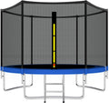 ASTM Certificated Trampoline with Safety Enclosure Net & Spring Pad Waterproof Jump Mat & Ladder T72082