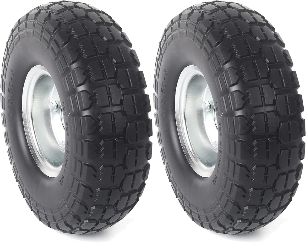 10-Inch Solid Rubber Tires and Wheels 4-Pack D47725