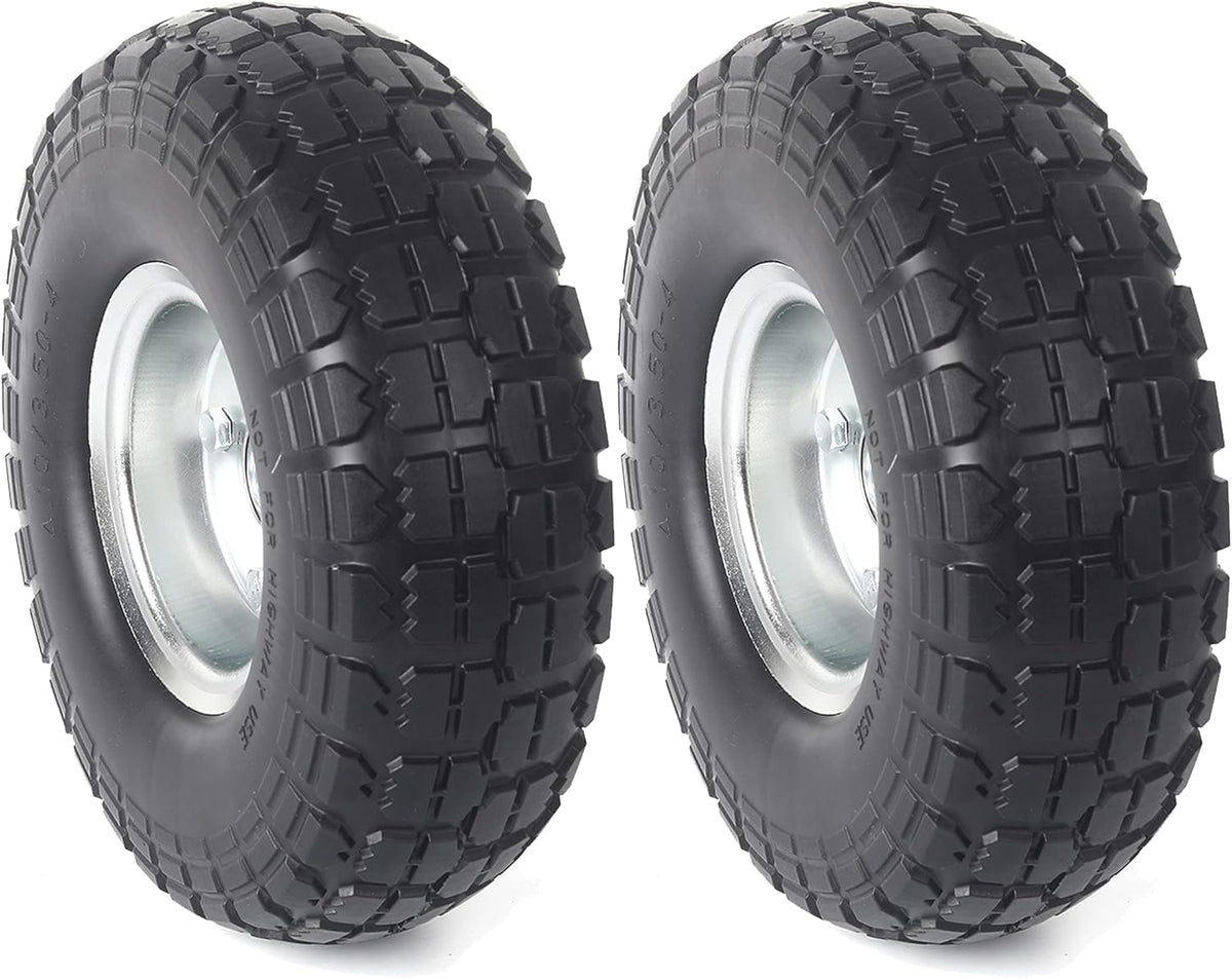 10-Inch Solid Rubber Tires and Wheels 4-Pack D47725