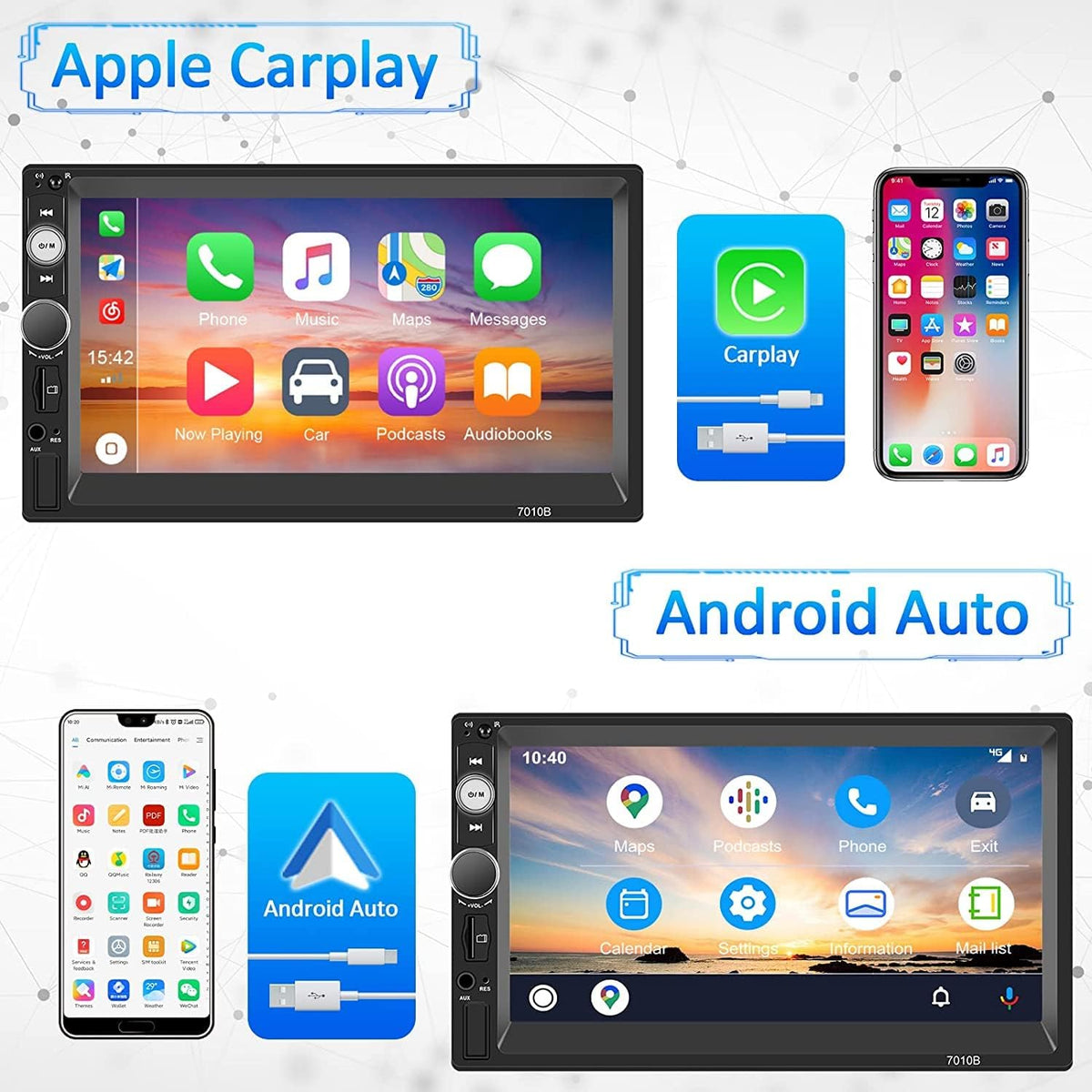 7 Inch Touch Screen Car Stereo with Bluetooth Backup Camera N752